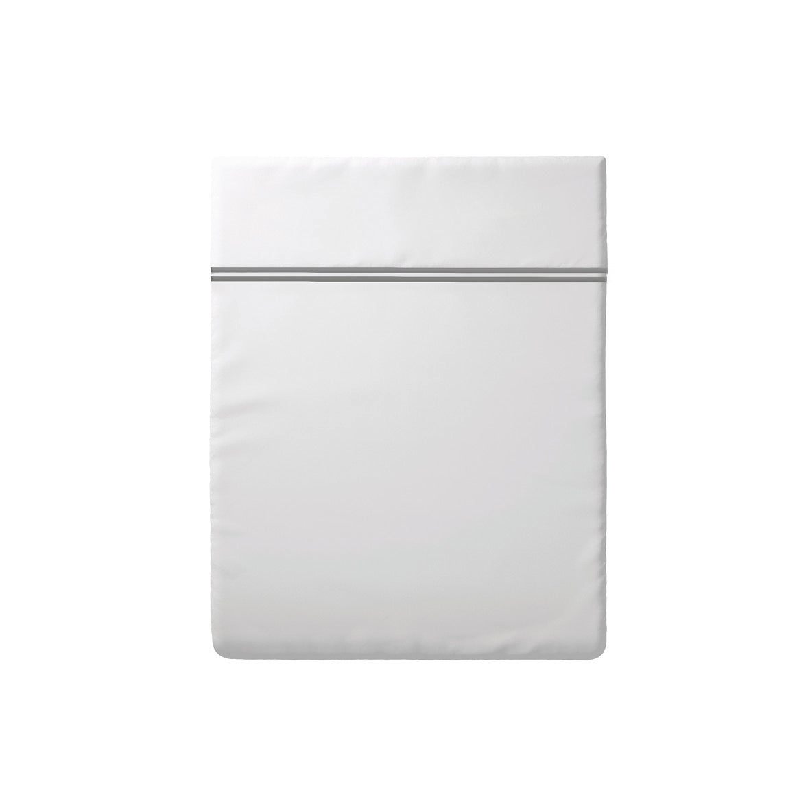 Flat sheet cotton satin - Biarritz Grey / White 240 x 300 cm