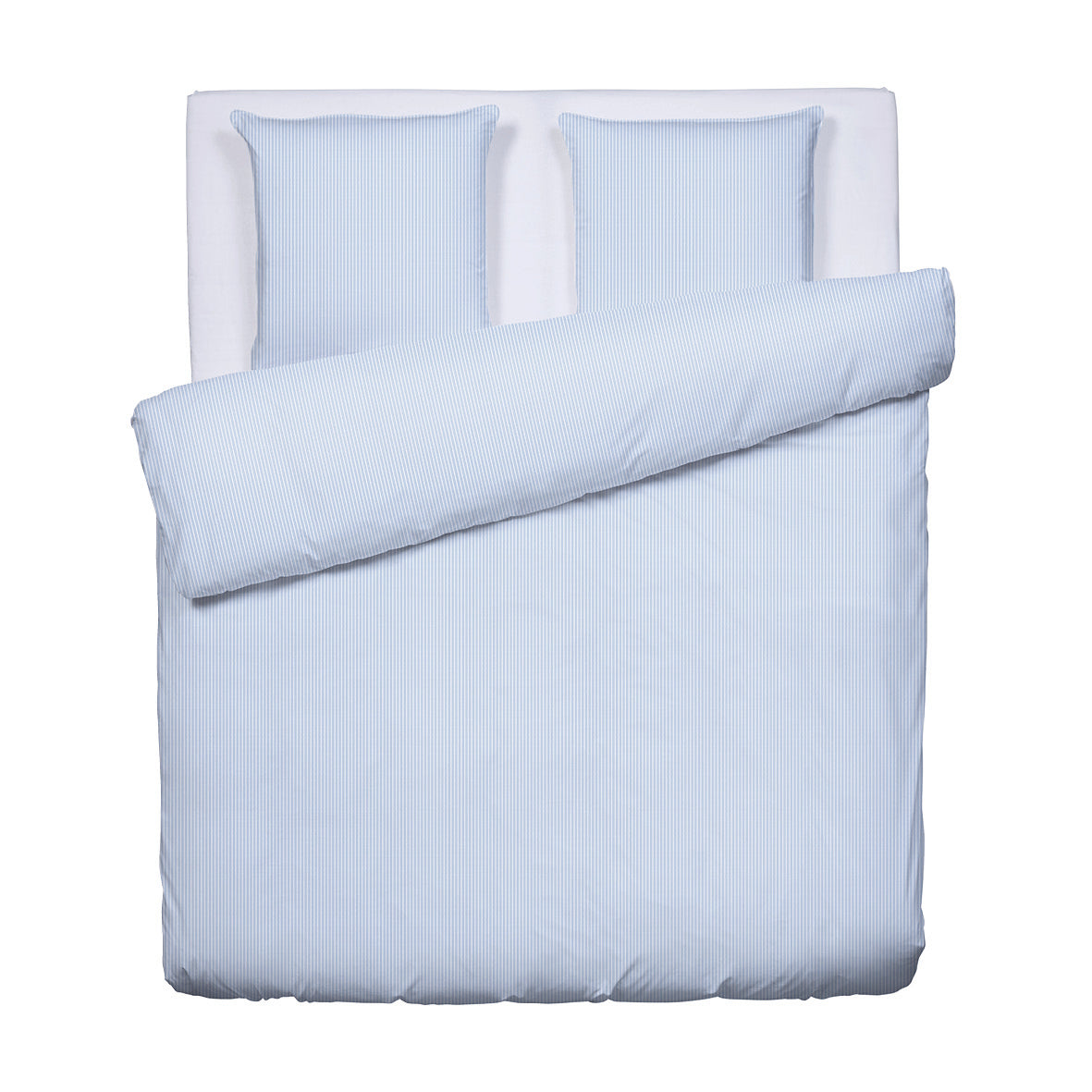 Duvet cover + pillowcase cotton percale - Grenoble Light blue 260 x 240 cm + 2 x (63 x 63 cm)