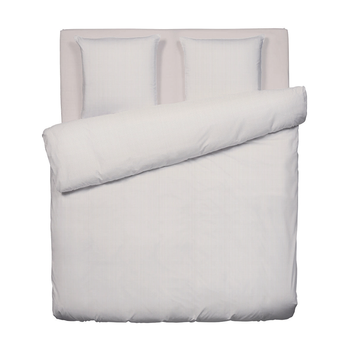 Duvet cover + pillowcase cotton percale - Grenoble Taupe 260 x 240 cm + 2 x (63 x 63 cm)