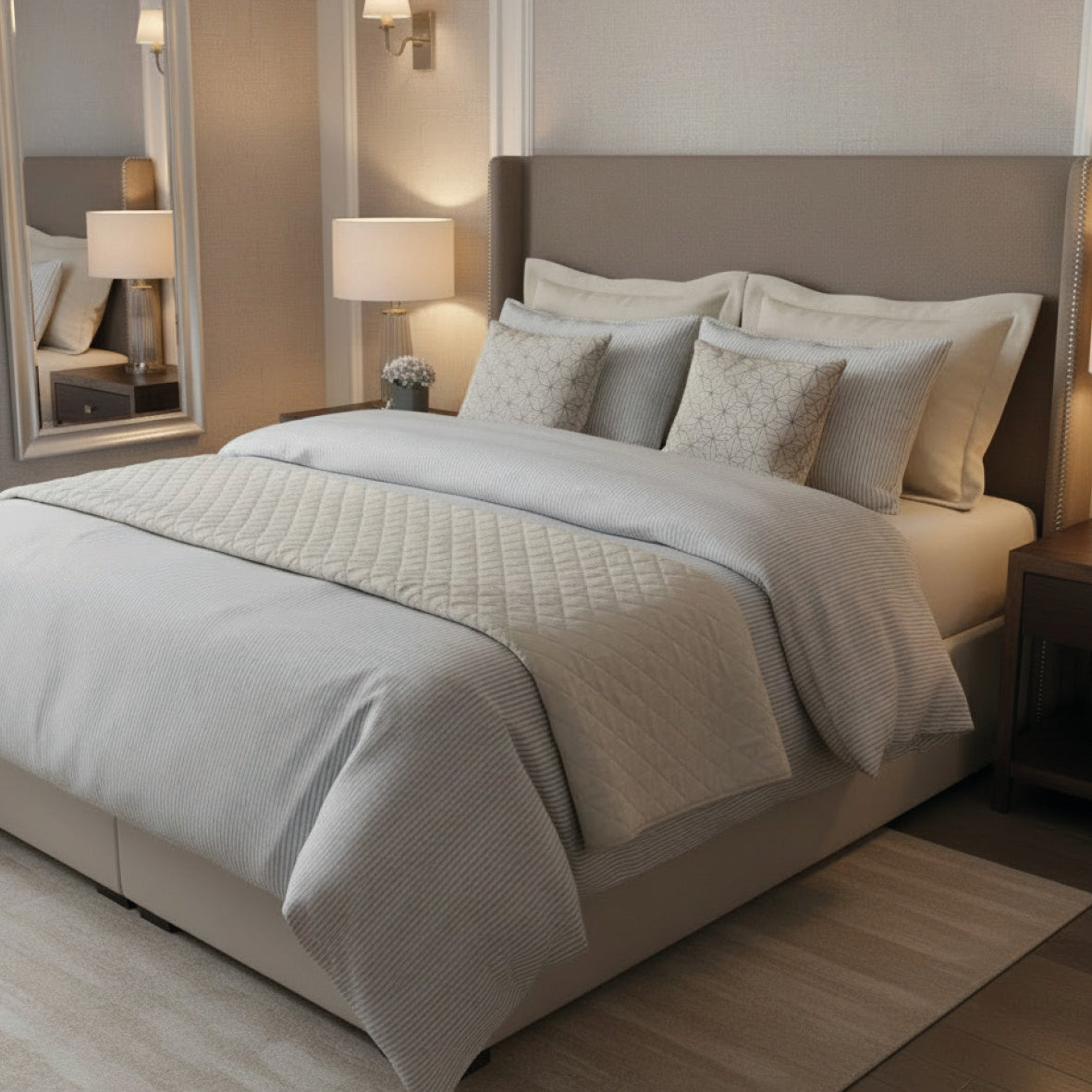 Pillowcase(s) cotton percale - Grenoble Taupe