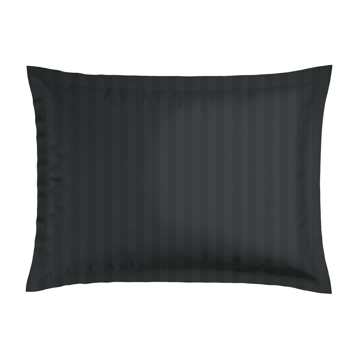 Pillowcase(s) cotton satin dobby stripe woven - Black 2 x (50 x 70 cm)