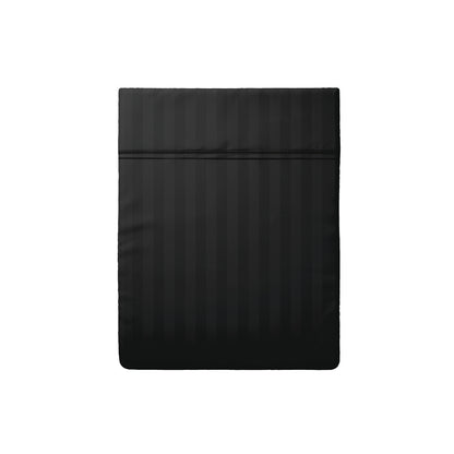 Flat sheet cotton satin dobby stripe woven - Black