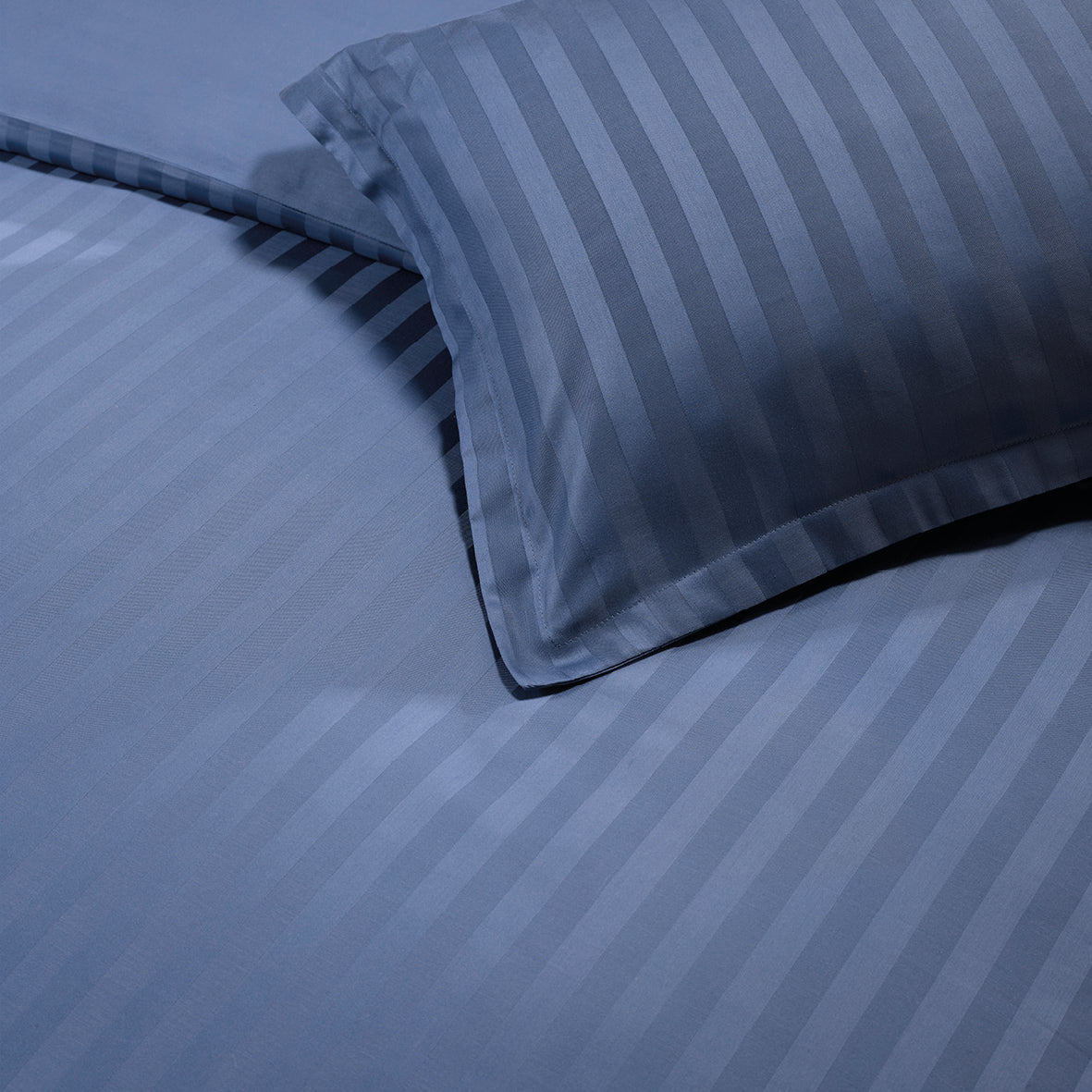 Pillowcase(s) cotton satin dobby stripe woven - Blue