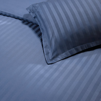 Pillowcase(s) cotton satin dobby stripe woven - Blue