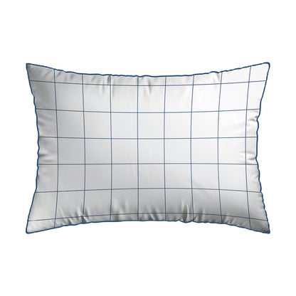 Pillowcase(s) cotton satin - Simples carreaux White / Blue 2 x (50 x 70 cm)
