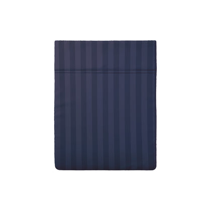 Flat sheet cotton satin dobby stripe woven - Dark blue