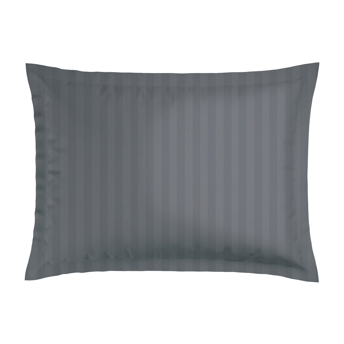 Pillowcase(s) cotton satin dobby stripe woven - Dark grey 2 x (50 x 70 cm)