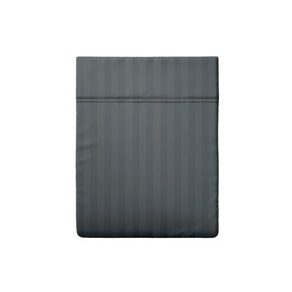 Flat sheet cotton satin dobby stripe woven - Dark grey