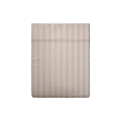 Flat sheet cotton satin dobby stripe woven - Taupe