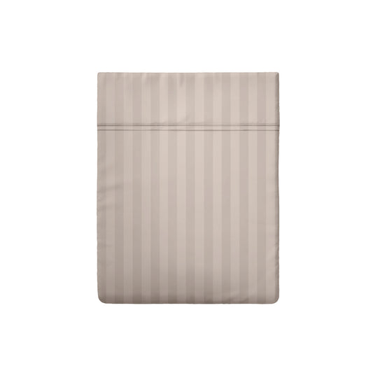<p>Drap plat satin de coton dobby stripe - Taupe</p>