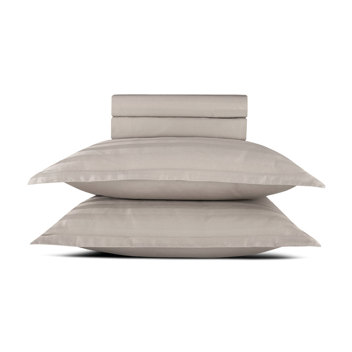 Sheet set cotton satin dobby stripe woven - Taupe