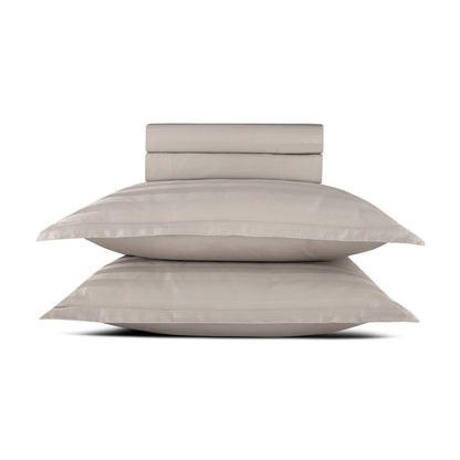 Sheet set cotton satin dobby stripe woven - Taupe