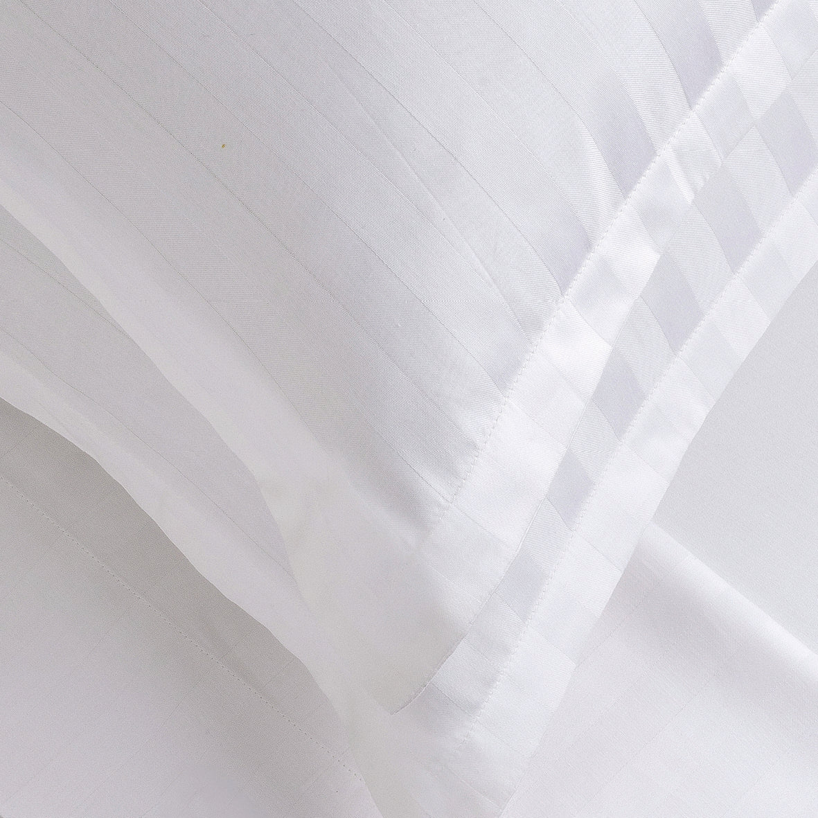 Pillowcase(s) cotton satin dobby stripe woven - White