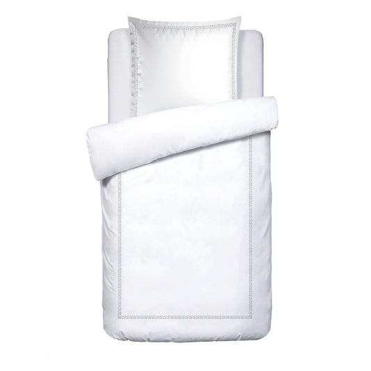 <p>Housse de couette + taie d'oreiller satin de coton - Reine de nuit Grey / Blanc</p>