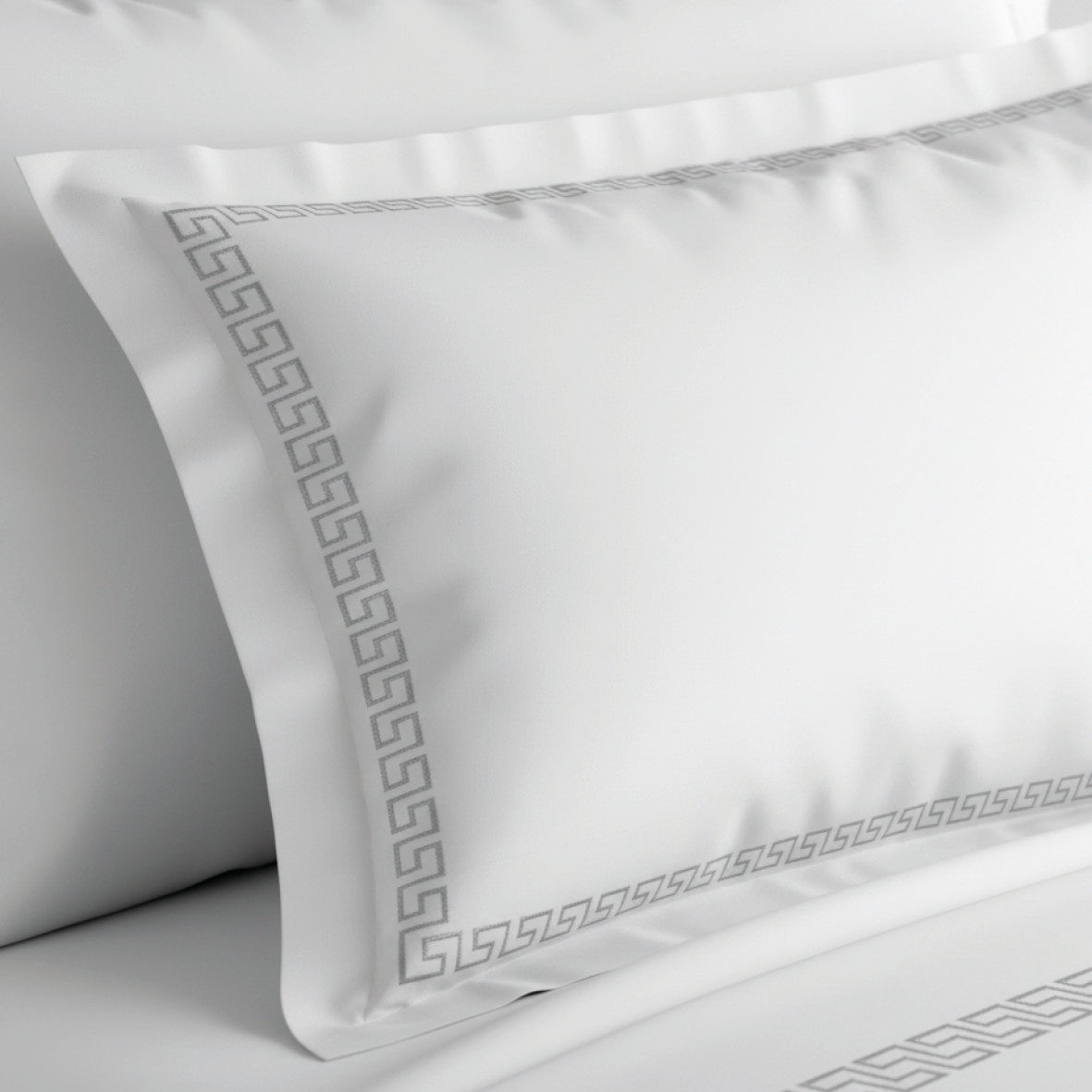 Duvet cover + pillowcase cotton satin - Reine de nuit Grey / White