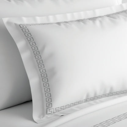 Duvet cover + pillowcase cotton satin - Reine de nuit Grey / White