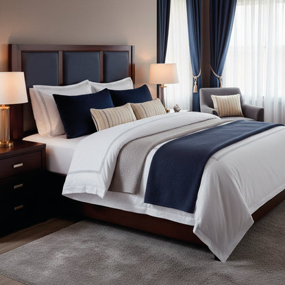 Duvet cover + pillowcase cotton satin - Reine de nuit Grey / White