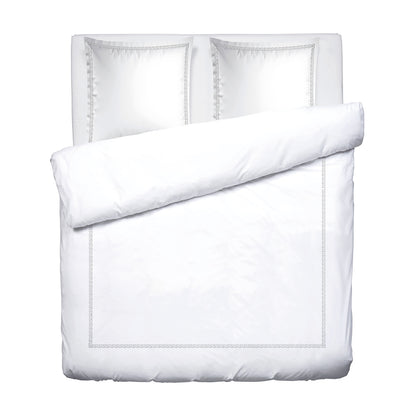 Duvet cover + pillowcase cotton satin - Reine de nuit Grey / White 260 x 240 cm + 2 x (63 x 63 cm)