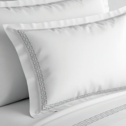 Pillowcase cotton satin - Reine de nuit Grey / White