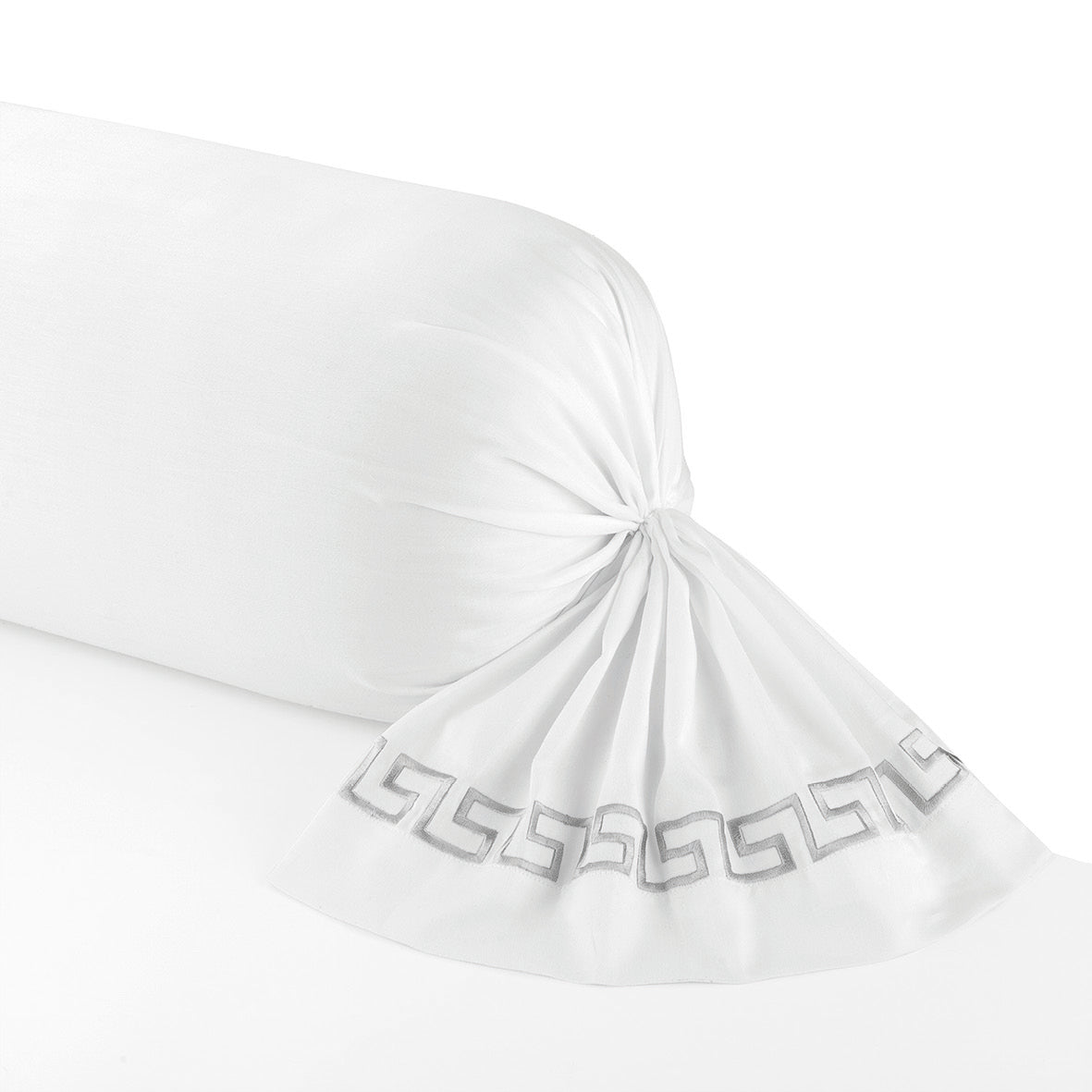 Pillowcase cotton satin - Reine de nuit Grey / White 43 x 210 cm