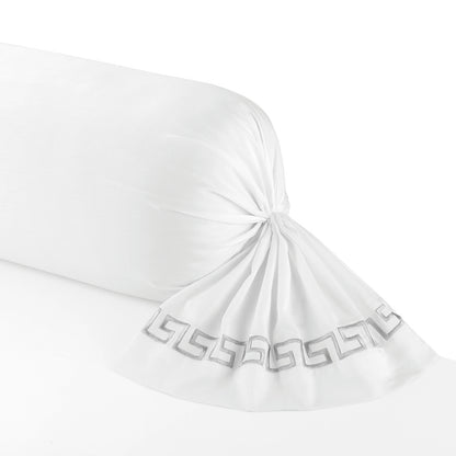Pillowcase cotton satin - Reine de nuit Grey / White 43 x 210 cm