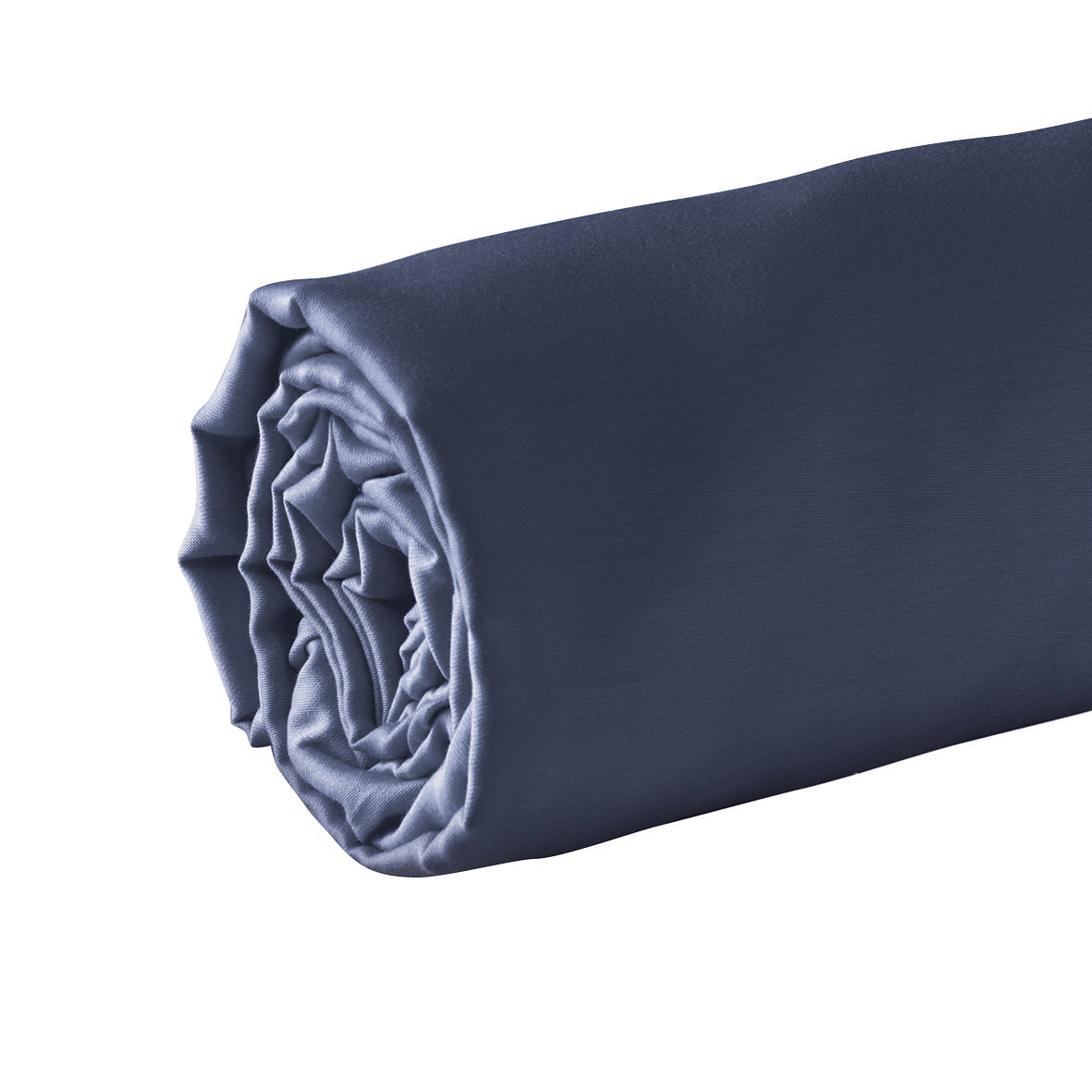 Fitted sheet cotton satin - Dark blue