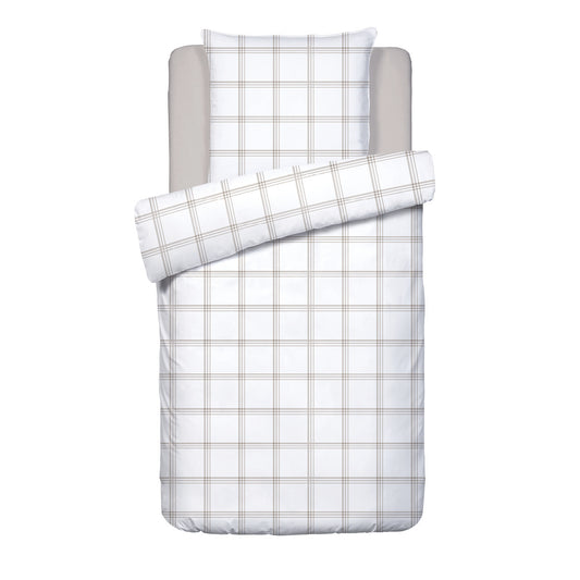 <p>Housse de couette + taie d'oreiller satin de coton - Apolline Taupe</p>