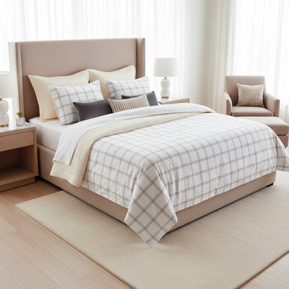 Duvet cover + pillowcase cotton satin - Apolline Taupe