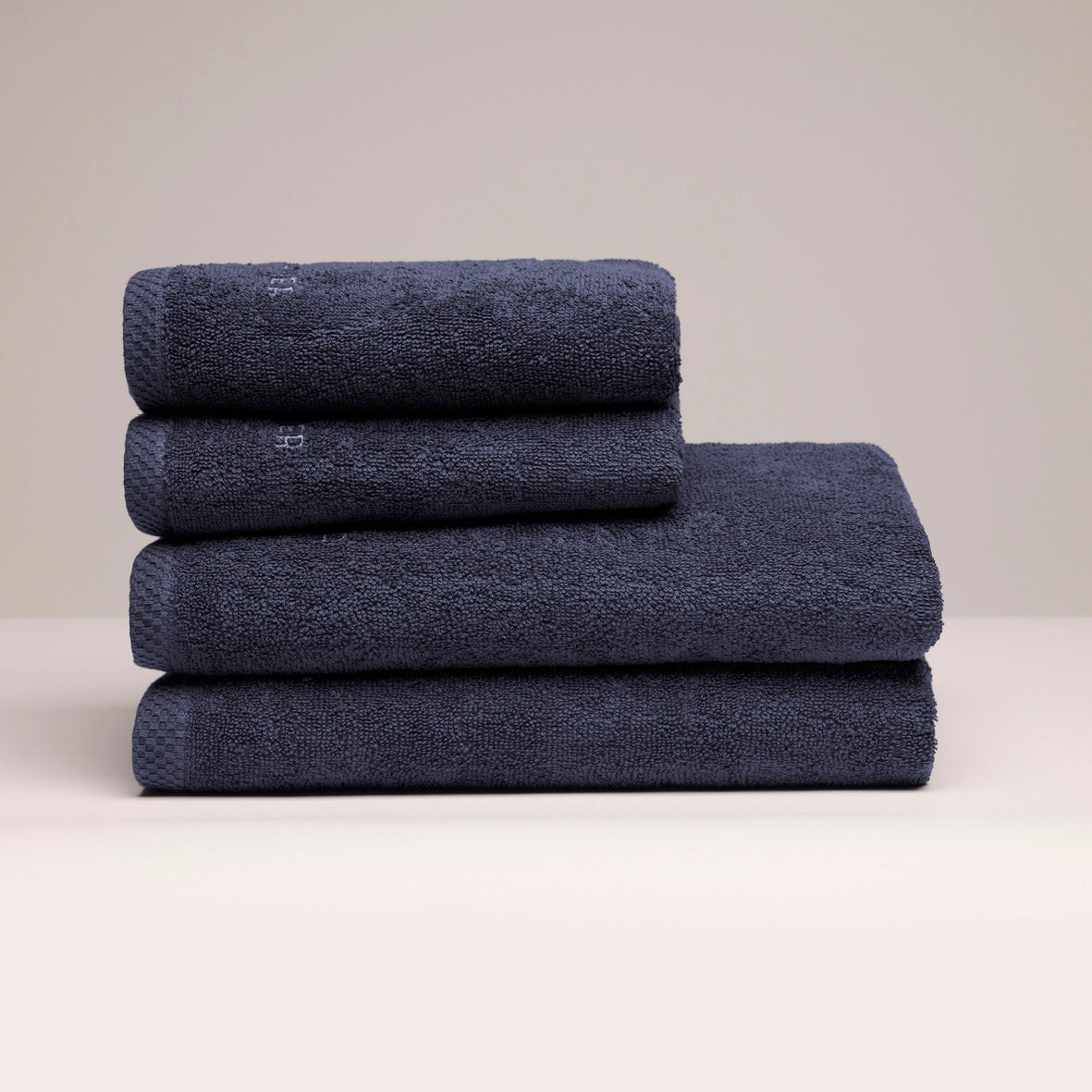 Hand towel + bath towel combed cotton LT - Oasis - 2 x (50 x 100 cm) + 2 x (70 x 140 cm) Navy blue