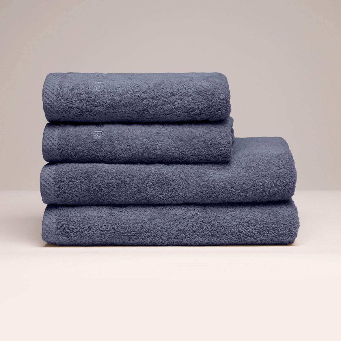 Hand towel + bath towel combed cotton LT - Oasis - 2 x (50 x 100 cm) + 2 x (70 x 140 cm) Blue grey