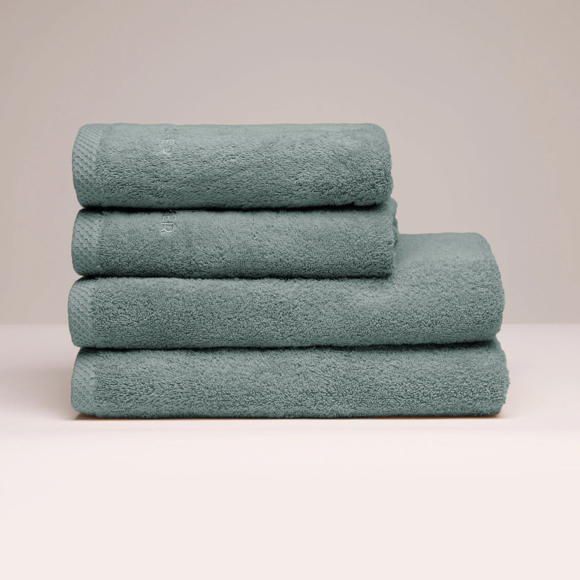 Hand towel + bath towel combed cotton LT - Oasis - 2 x (50 x 100 cm) + 2 x (70 x 140 cm) Bottle green