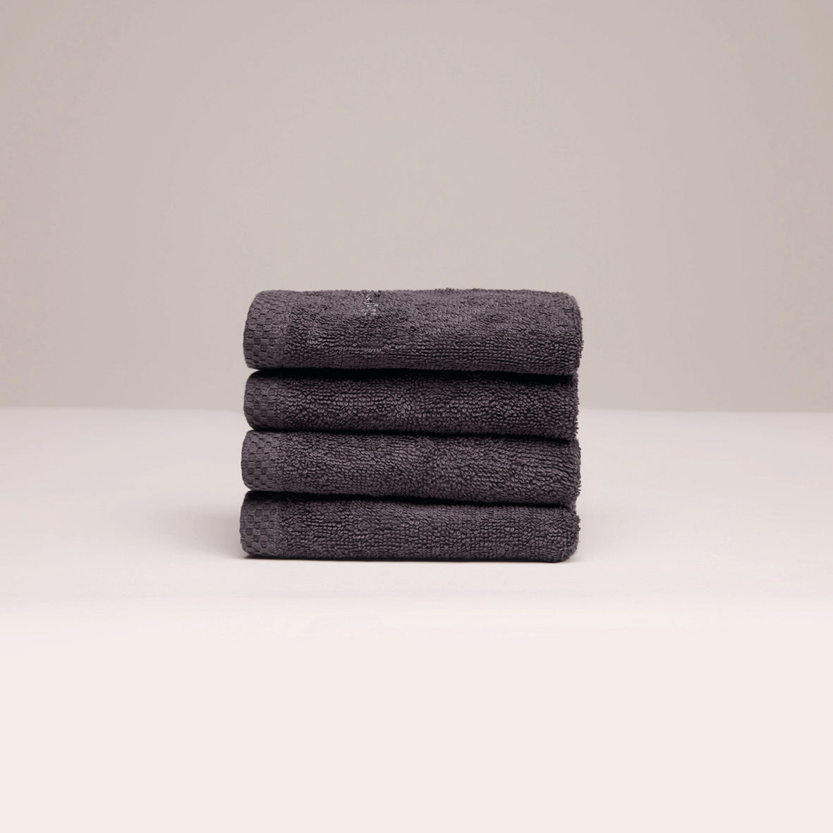 Guest towel combed cotton LT - Oasis - 4 x (30 x 30 cm) Dark grey