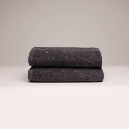 Bath towel combed cotton LT - Oasis - 2 x (70 x 140 cm) Dark grey