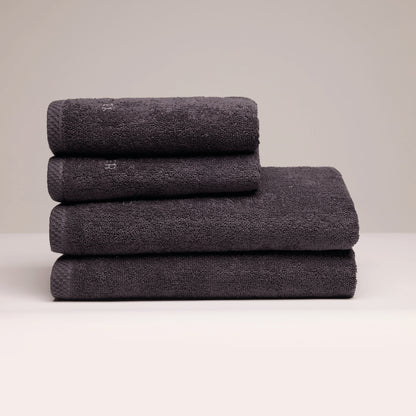 Hand towel + bath towel combed cotton LT - Oasis - 2 x (50 x 100 cm) + 2 x (70 x 140 cm) Dark grey