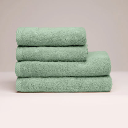 Hand towel + bath towel combed cotton LT - Oasis - 2 x (50 x 100 cm) + 2 x (70 x 140 cm) Sage green
