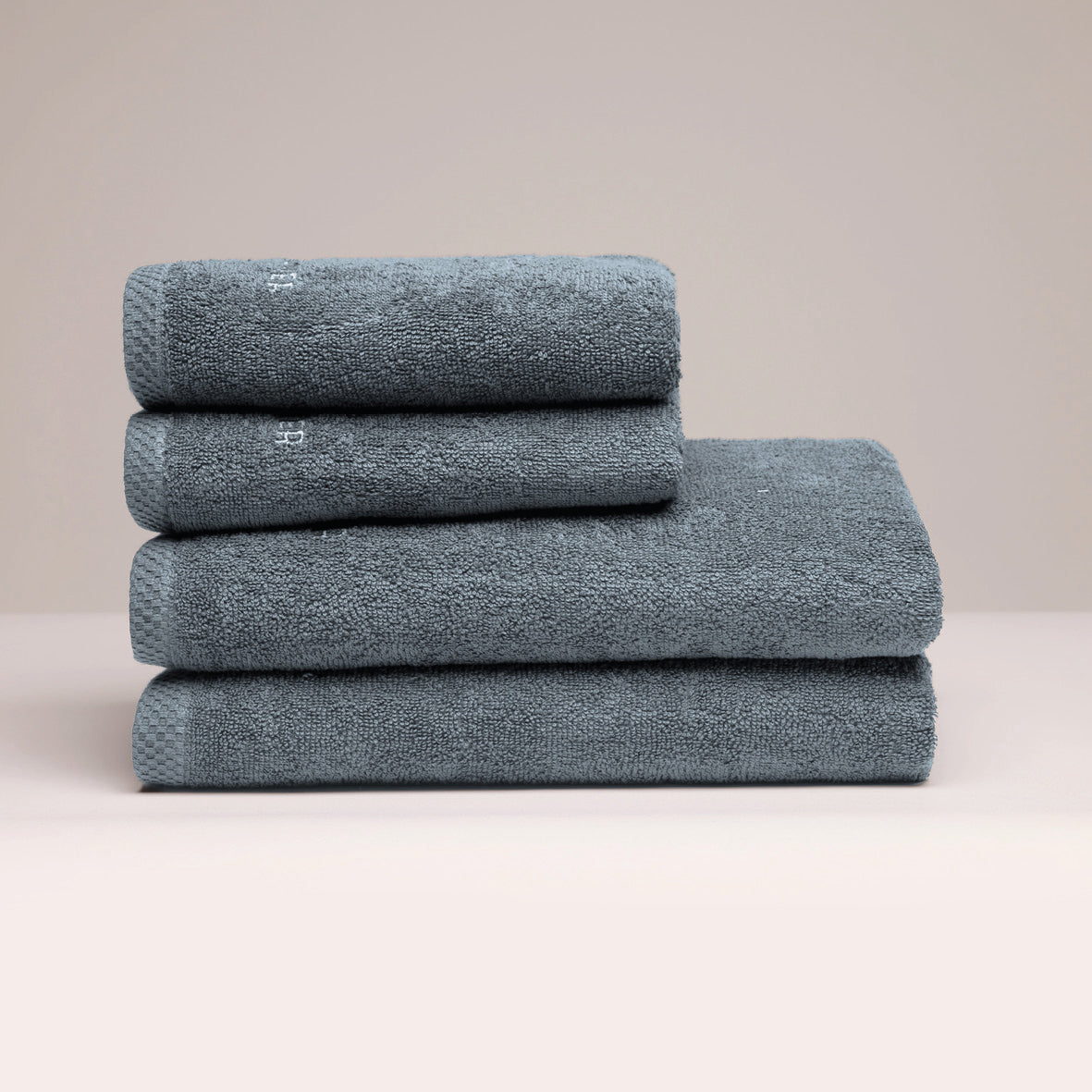 Hand towel + bath towel combed cotton LT - Oasis - 2 x (50 x 100 cm) + 2 x (70 x 140 cm) Prussian blue