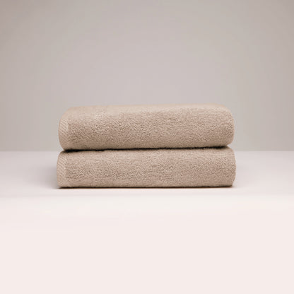 Bath towel combed cotton LT - Oasis - 2 x (70 x 140 cm) Taupe