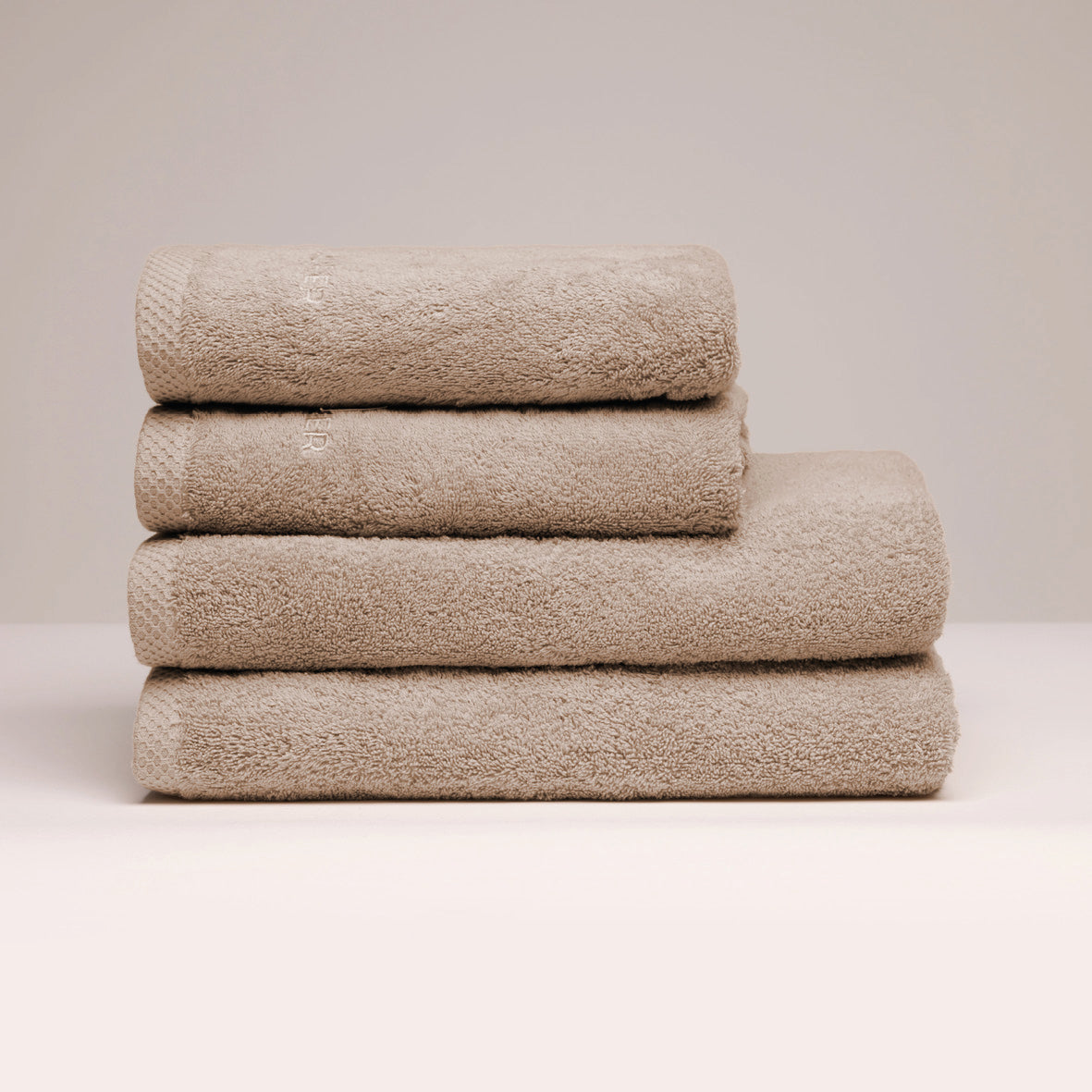 Hand towel + bath towel combed cotton LT - Oasis - 2 x (50 x 100 cm) + 2 x (70 x 140 cm) Taupe
