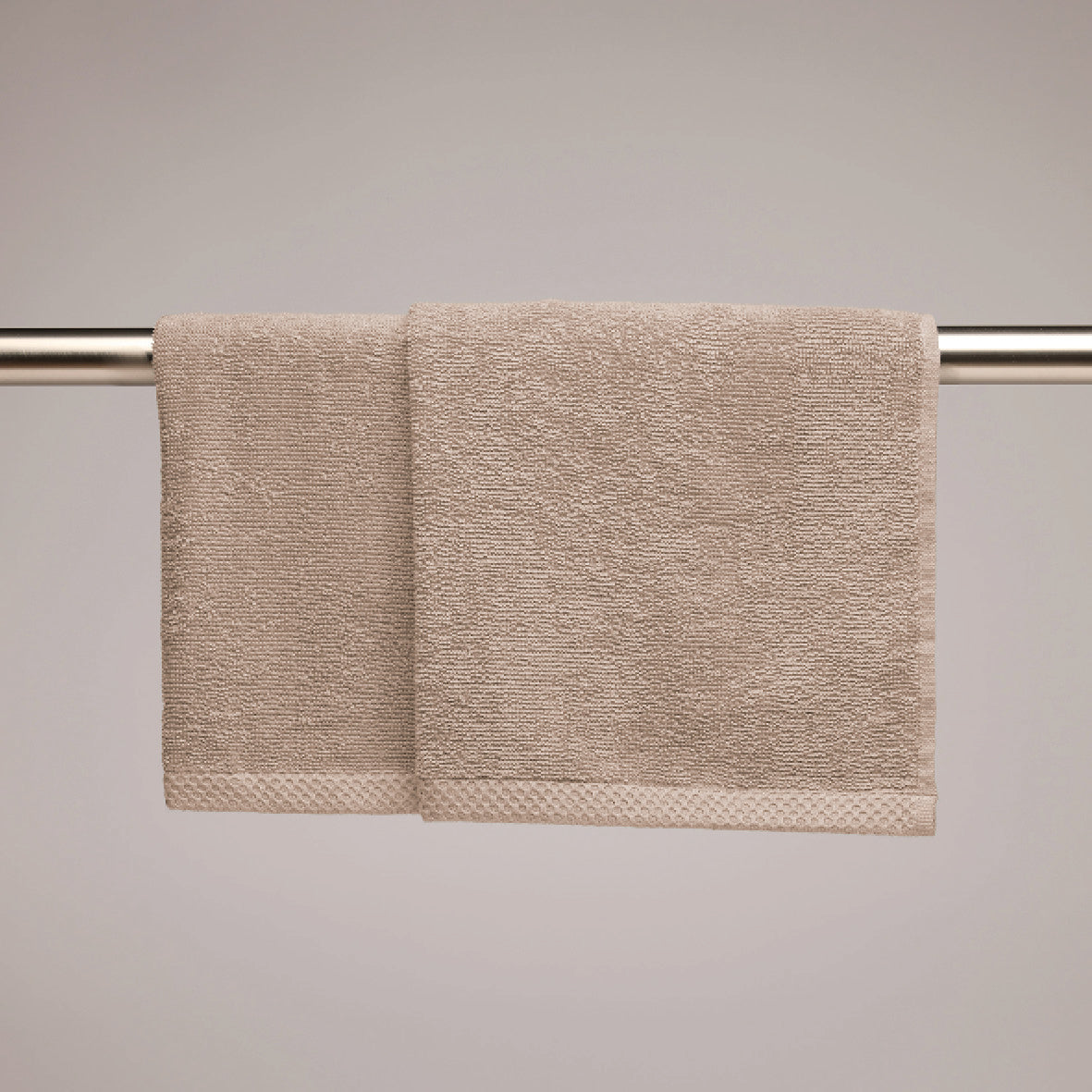 Kitchen towel combed cotton LT - Oasis - 2 x (45 x 45 cm) Taupe