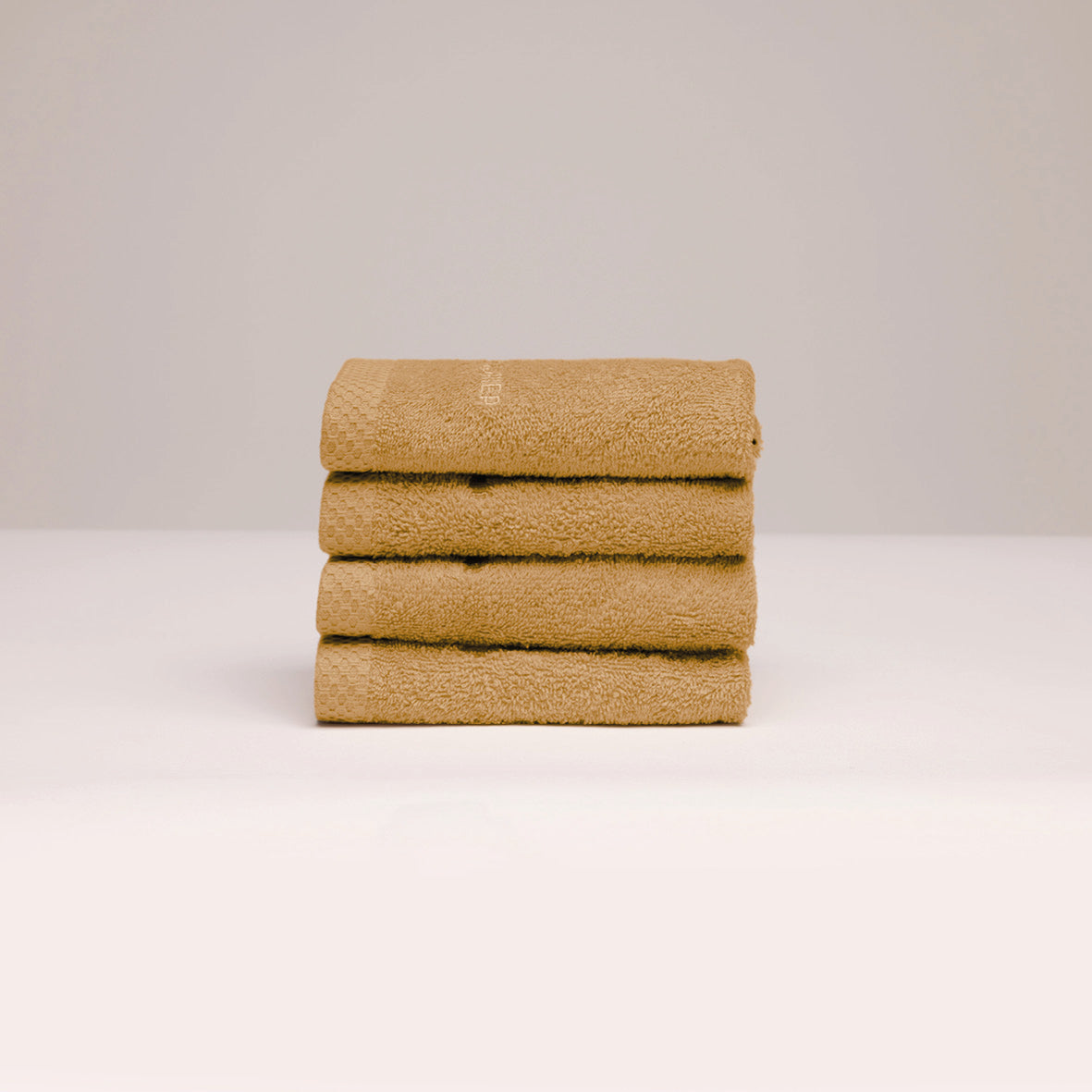 Guest towel combed cotton LT - Oasis - 4 x (30 x 30 cm) Mustard yellow