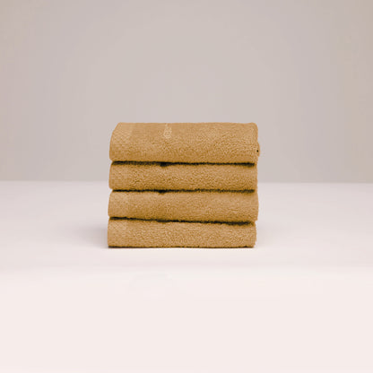Guest towel combed cotton LT - Oasis - 4 x (30 x 30 cm) Mustard yellow