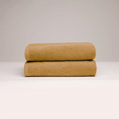 Bath towel combed cotton LT - Oasis - 2 x (70 x 140 cm) Mustard yellow