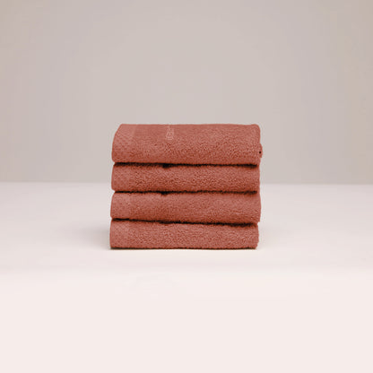 Guest towel combed cotton LT - Oasis - 4 x (30 x 30 cm) Terracotta