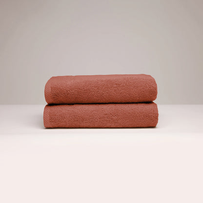 Hand towel combed cotton LT - Oasis - 2 x (50 x 100 cm) Terracotta