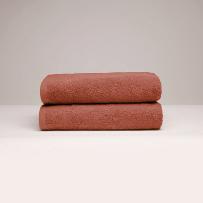 Bath towel combed cotton LT - Oasis - 2 x (70 x 140 cm) Terracotta