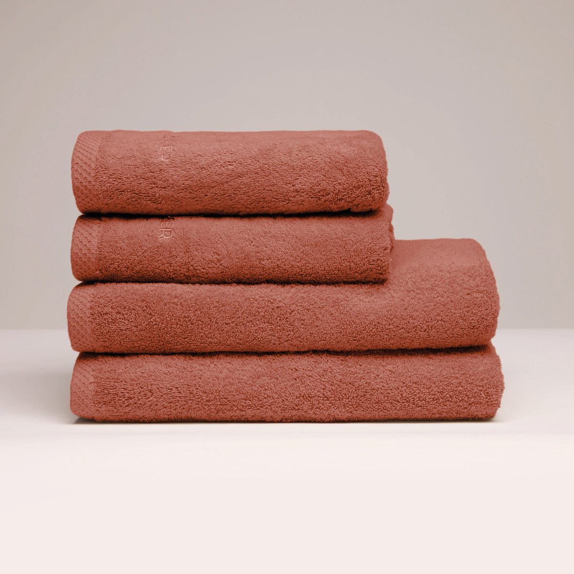 Hand towel + bath towel combed cotton LT - Oasis - 2 x (50 x 100 cm) + 2 x (70 x 140 cm) Terracotta