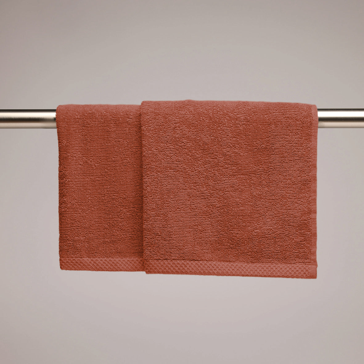Kitchen towel combed cotton LT - Oasis - 2 x (45 x 45 cm) Terracotta