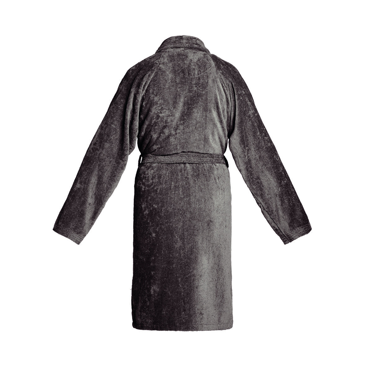Bathrobe with shawl collar cotton velvet - Uni Dark grey