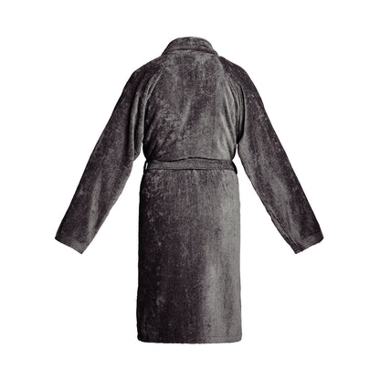Bathrobe with shawl collar cotton velvet - Uni Dark grey