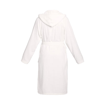 <p>Peignoir coton velours avec capuche - Uni Blanc</p>